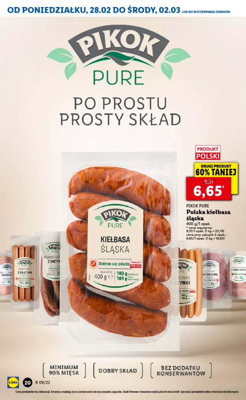 Gazetka promocyjna Lidl - GAZETKA - ważna 28.02 do 02.03.2022 - strona 20 - produkty: Kiełbasa, Mleko, PIKOK, Pur, Ser