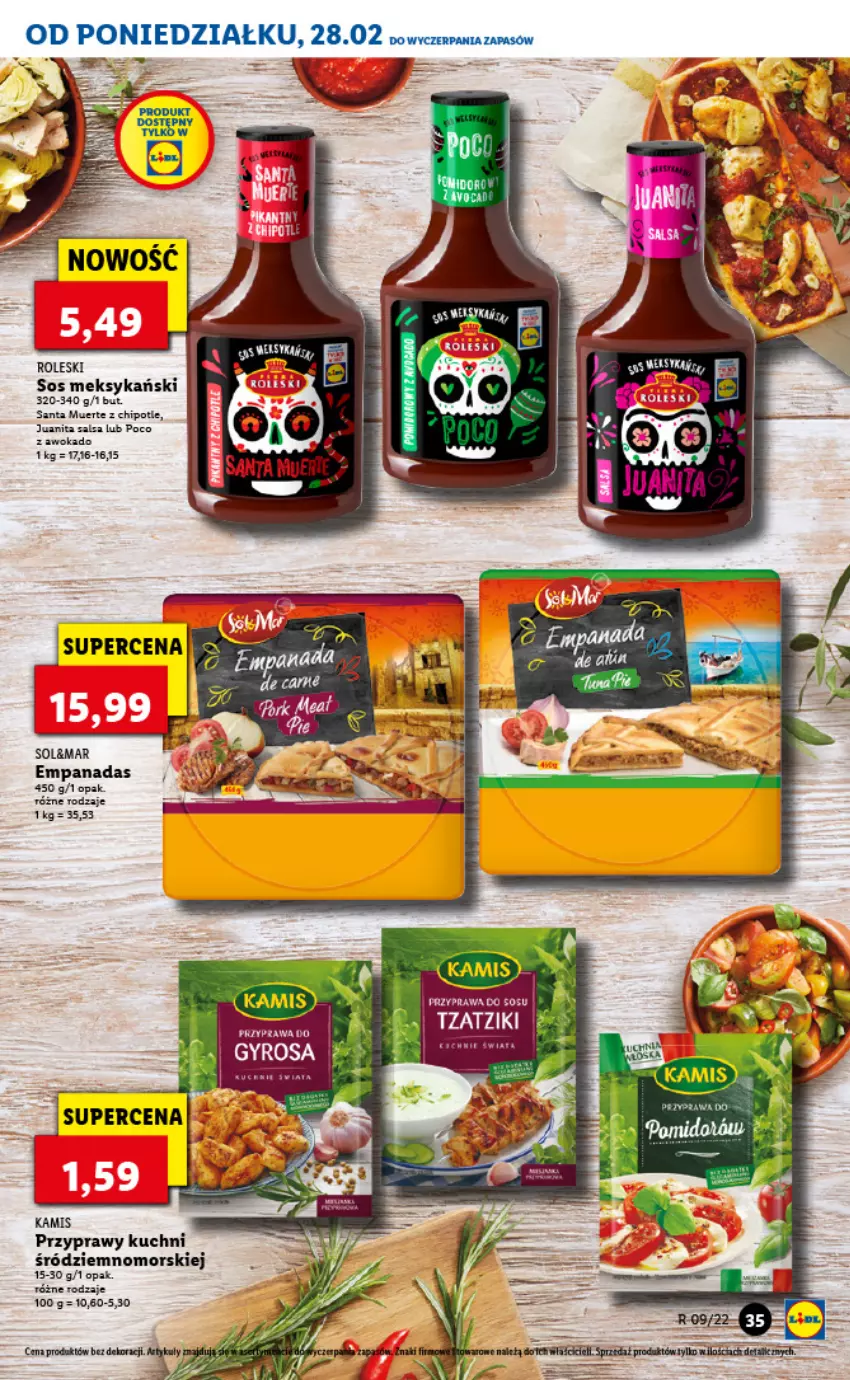 Gazetka promocyjna Lidl - GAZETKA - ważna 28.02 do 02.03.2022 - strona 35 - produkty: Kamis, Przyprawy, Salsa, Sos