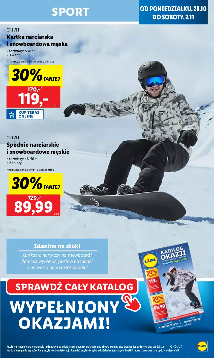 Gazetka promocyjna Lidl - GAZETKA - ważna 04.11 do 06.11.2024 - strona 13 - produkty: Kurtka, Narty, Por, Snowboard, Spodnie, Sport