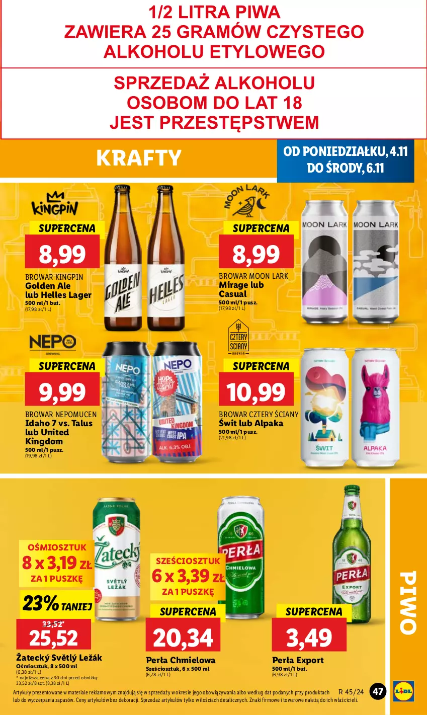 Gazetka promocyjna Lidl - GAZETKA - ważna 04.11 do 06.11.2024 - strona 49 - produkty: Perła, Piwo, Por