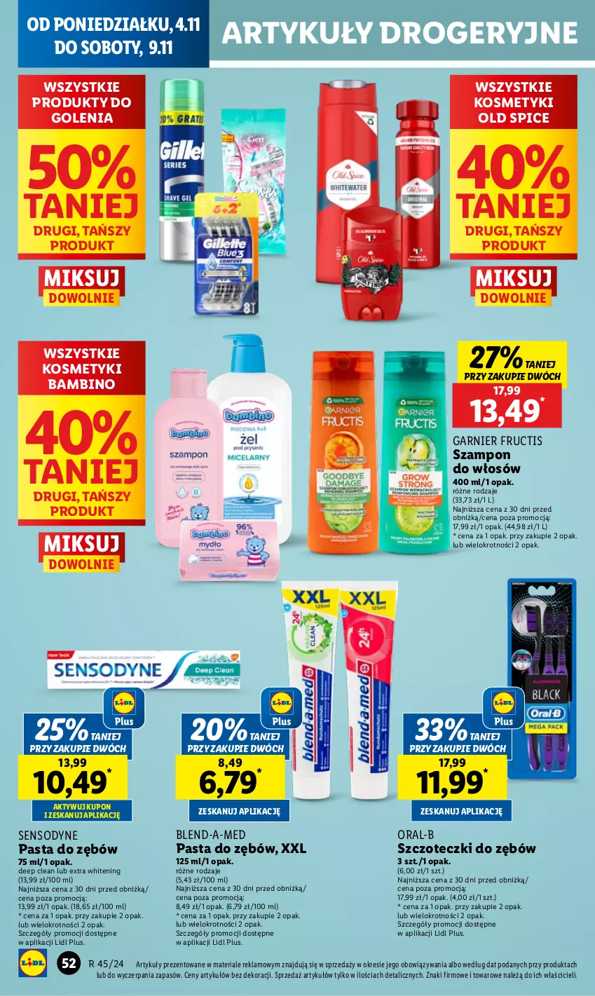 Gazetka promocyjna Lidl - GAZETKA - ważna 04.11 do 06.11.2024 - strona 58 - produkty: Blend-a-Med, Fructis, Garnier, Old Spice, Pasta do zębów, Sensodyne, Szampon