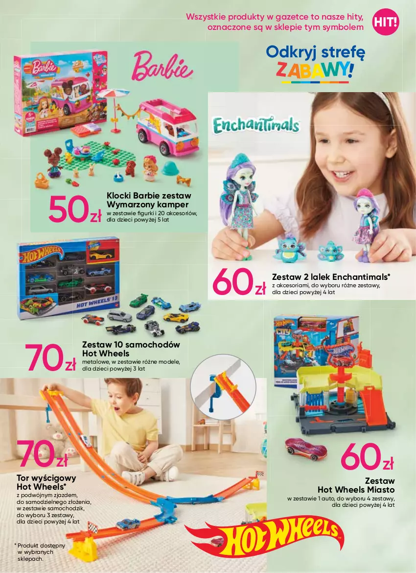 Gazetka promocyjna Pepco - Odkryj strefę zabawy! - ważna 18.05 do 31.05.2023 - strona 3 - produkty: Barbie, Chodzik, Dzieci, Enchantimals, Hot Wheels, Klocki, O nas, Tor wyścigowy