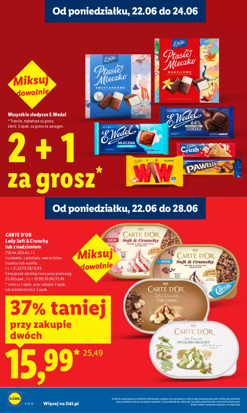 Gazetka promocyjna Lidl - Gazetka ważna od 22.06 do 24.06 - ważna 22.06 do 24.06.2026 - strona 12 - produkty: Carte d'Or, Czekolada, Lody, Owoce