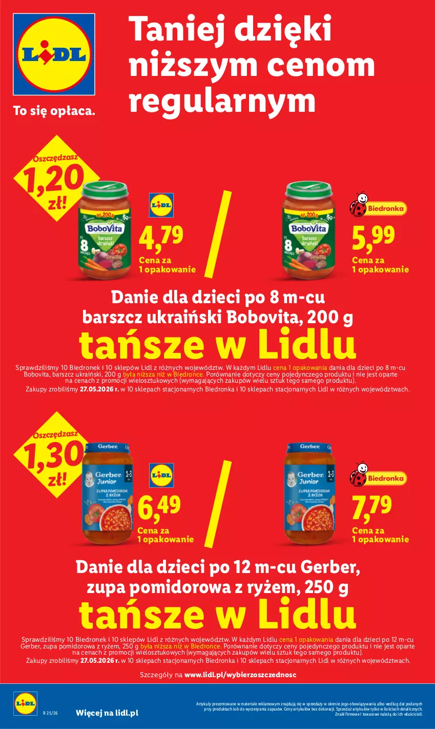 Gazetka promocyjna Lidl - Gazetka ważna od 22.06 do 24.06 - ważna 22.06 do 24.06.2026 - strona 28 - produkty: BoboVita, Danie dla dzieci, Dzieci, Gerber, Por, Ryż, Zupa, Zupa pomidorowa