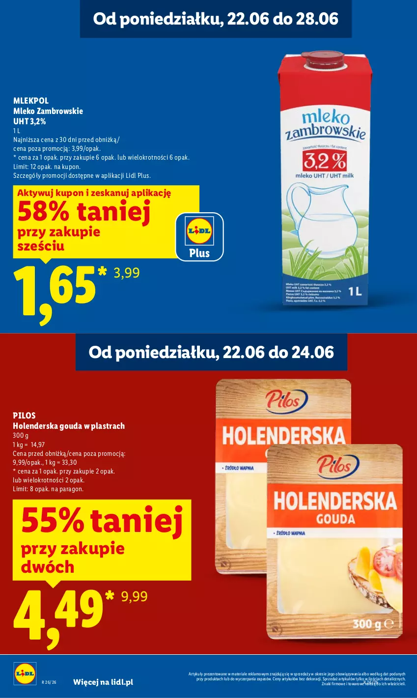 Gazetka promocyjna Lidl - Gazetka ważna od 22.06 do 24.06 - ważna 22.06 do 24.06.2026 - strona 4 - produkty: Gouda, Mleko, Pilos, Rower