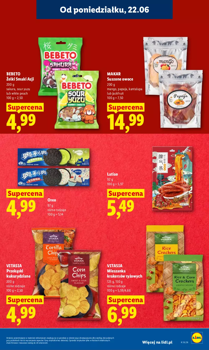 Gazetka promocyjna Lidl - Gazetka ważna od 22.06 do 24.06 - ważna 22.06 do 24.06.2026 - strona 49 - produkty: Mango, Oreo, Owoce, Papaja, Ryż