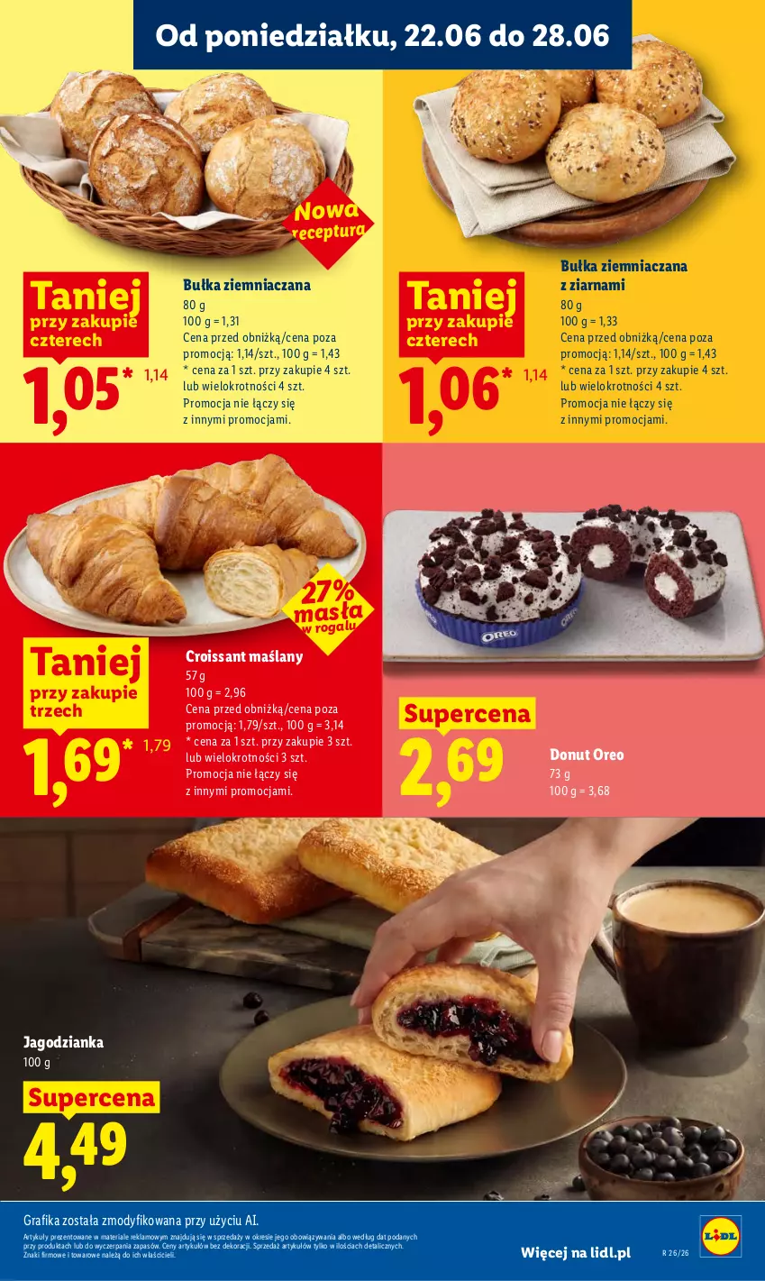 Gazetka promocyjna Lidl - Gazetka ważna od 22.06 do 24.06 - ważna 22.06 do 24.06.2026 - strona 51 - produkty: Bułka, Croissant, Donut, Gra, Grafika, Jagodzianka, Oreo, Rogal