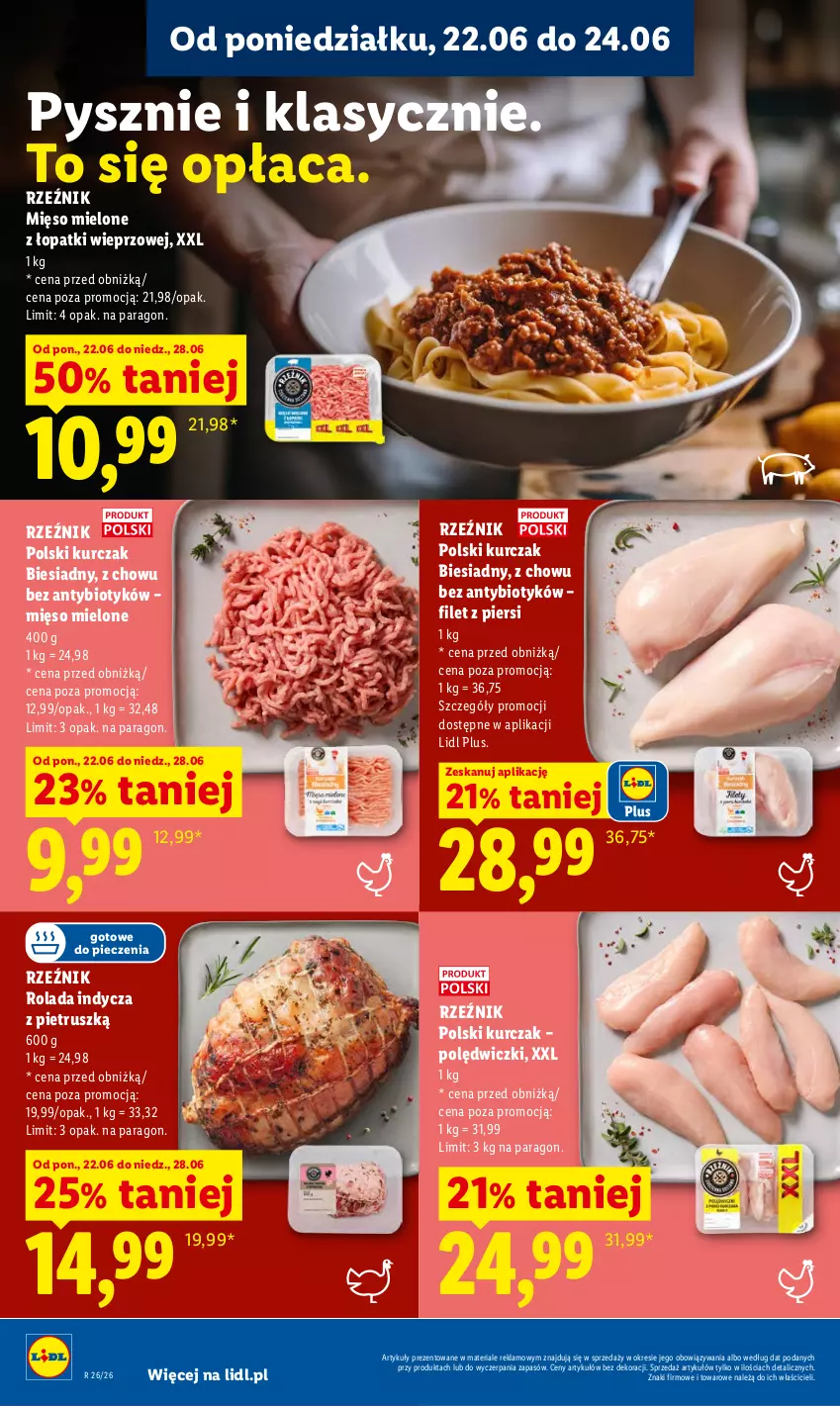 Gazetka promocyjna Lidl - Gazetka ważna od 22.06 do 24.06 - ważna 22.06 do 24.06.2026 - strona 56 - produkty: Kurczak, Mięso, Mięso mielone, Mięso mielone z łopatki wieprzowej, Piec, Rolada