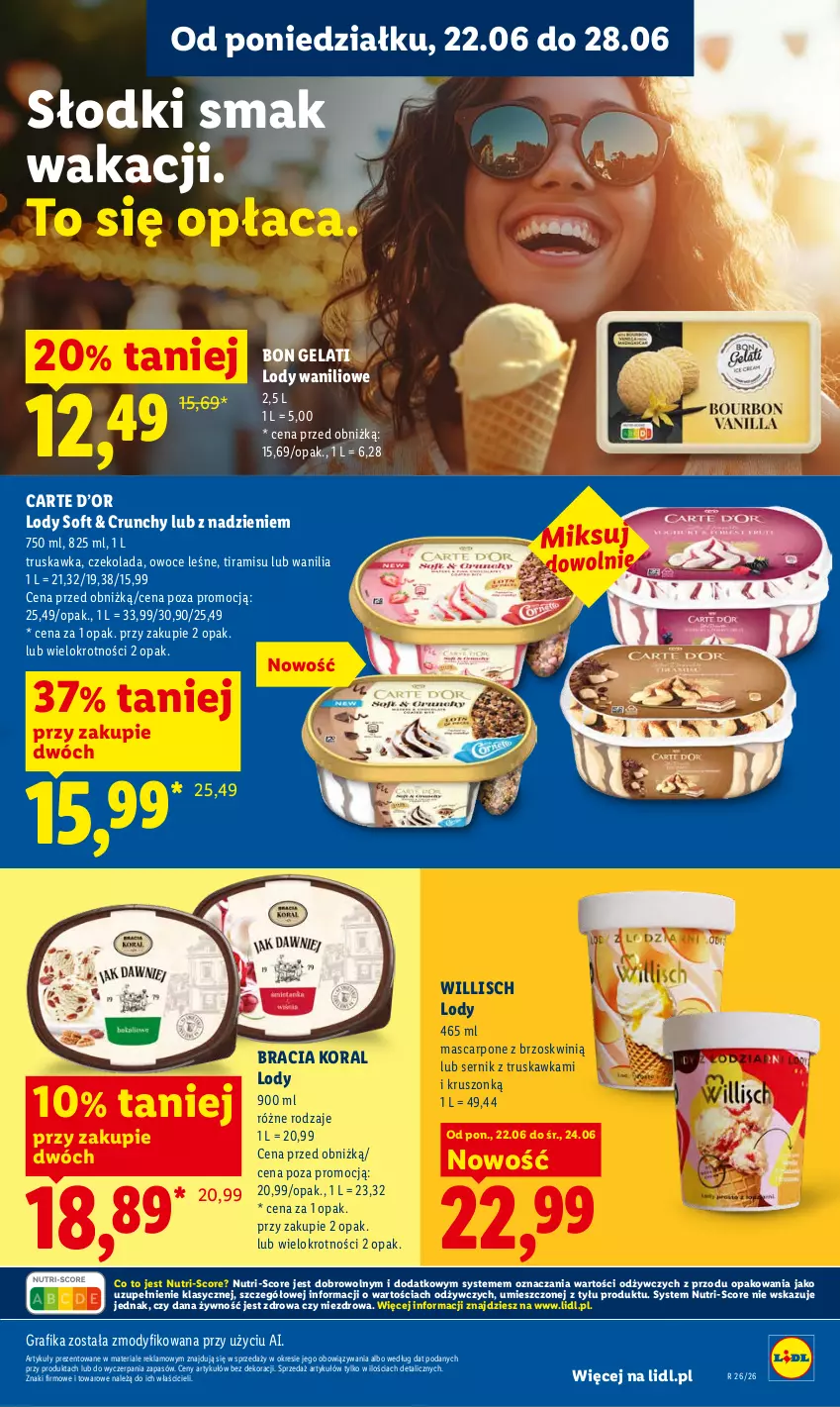 Gazetka promocyjna Lidl - Gazetka ważna od 22.06 do 24.06 - ważna 22.06 do 24.06.2026 - strona 65 - produkty: Czekolada, Gra, Grafika, Lody, Mascarpone, Owoce, Ser