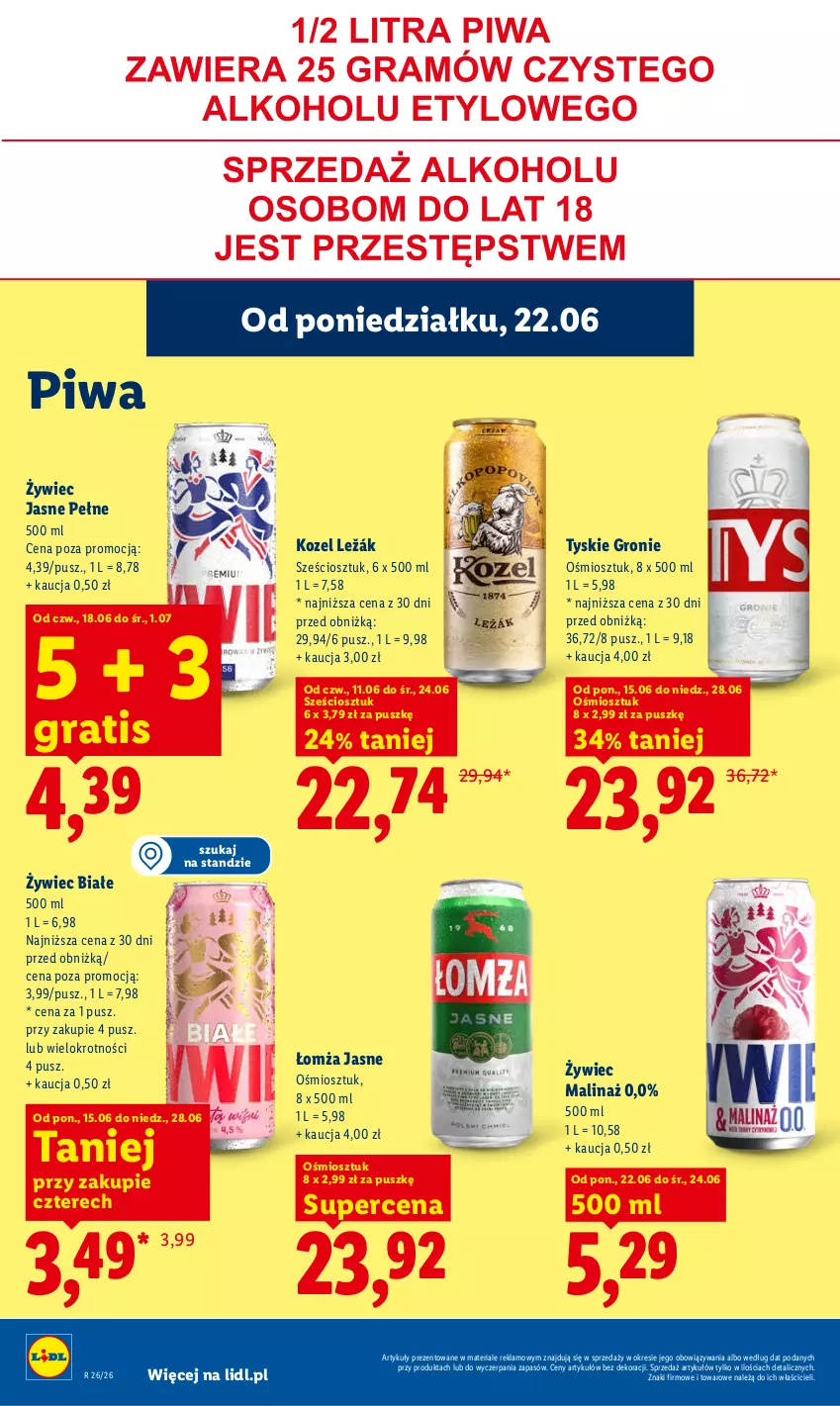 Gazetka promocyjna Lidl - Gazetka ważna od 22.06 do 24.06 - ważna 22.06 do 24.06.2026 - strona 74 - produkty: Gra, Kozel, Piwa, Tyskie