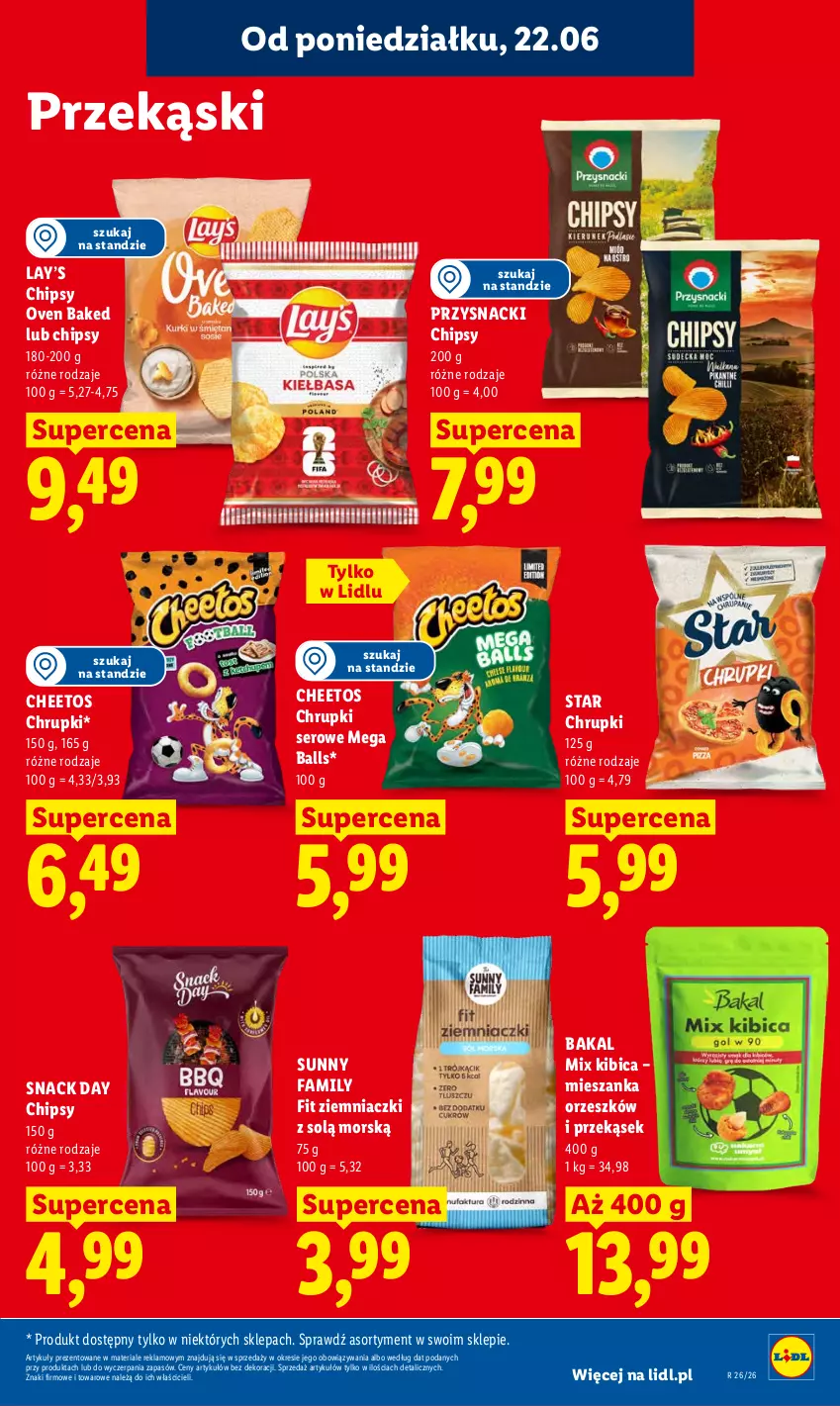 Gazetka promocyjna Lidl - Gazetka ważna od 22.06 do 24.06 - ważna 22.06 do 24.06.2026 - strona 77 - produkty: BIC, Cheetos, Chipsy, Chrupki, Fa, Lay’s, Przysnacki, Ser