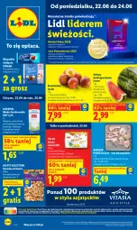 Gazetka promocyjna Lidl - Gazetka ważna od 22.06 do 24.06 - Gazetka - ważna od 24.06 do 24.06.2026 - strona 1 - produkty: Kurczak, Warzywa, Gra, Laur, Pilos, Brzoskwinie, Owoce, Arbuz, Masło, Mleko