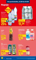 Gazetka promocyjna Lidl - Gazetka ważna od 22.06 do 24.06 - Gazetka - ważna od 24.06 do 24.06.2026 - strona 72 - produkty: Napój energetyczny, Ice tea, Napoje, Napój gazowany, Woda mineralna, Woda, Napój, Cisowianka