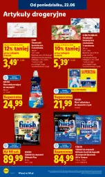 Gazetka promocyjna Lidl - Gazetka ważna od 22.06 do 24.06 - Gazetka - ważna od 24.06 do 24.06.2026 - strona 90 - produkty: Finish, Tablet, Płyn nabłyszczający, Odświeżacz do zmywarki, Chusteczki kosmetyczne, Chusteczki, Zmywarki, Flora, Tabletki do zmywarki
