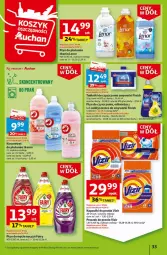 Gazetka promocyjna Auchan - Gazetka Ceny w dół Część 2 Hipermarket Auchan - Gazetka - ważna od 17.01 do 17.01.2024 - strona 33 - produkty: Do mycia naczyń, Finish, Tablet, Proszek do prania, Perfum, Kosz, Płyn do mycia naczyń, Vizir, Płyn do płukania, Wódka, Fairy, Płyn do mycia, Zmywarki, Kapsułki do prania, Lenor, Fa
