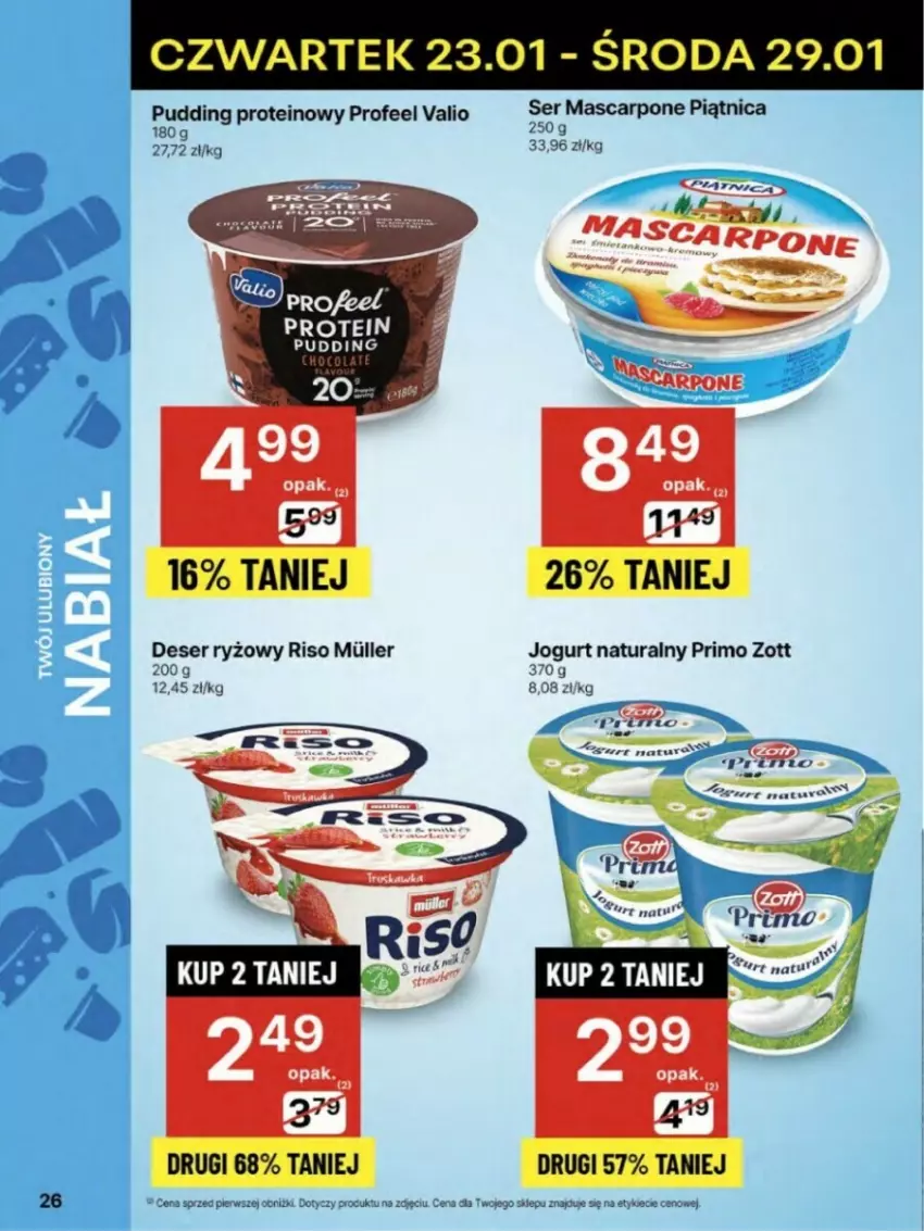 Gazetka promocyjna Delikatesy Centrum - ważna 23.01 do 29.01.2025 - strona 19 - produkty: Deser, Jogurt, Jogurt naturalny, LANA, Piątnica, Pudding, Ryż, Ser, Zott