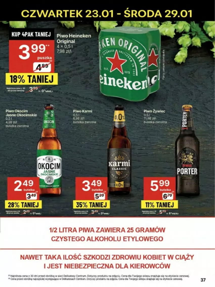 Gazetka promocyjna Delikatesy Centrum - ważna 23.01 do 29.01.2025 - strona 31 - produkty: Gra, Heineken, Karmi, Koc, Okocim, Piec, Piwa, Piwo, Por, Rum