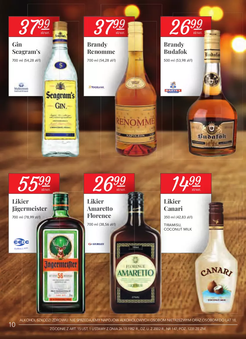 Gazetka promocyjna Stokrotka - Oferta alkoholowa - ważna 25.03 do 21.04.2021 - strona 10 - produkty: Brandy, Gin, Gra, Likier