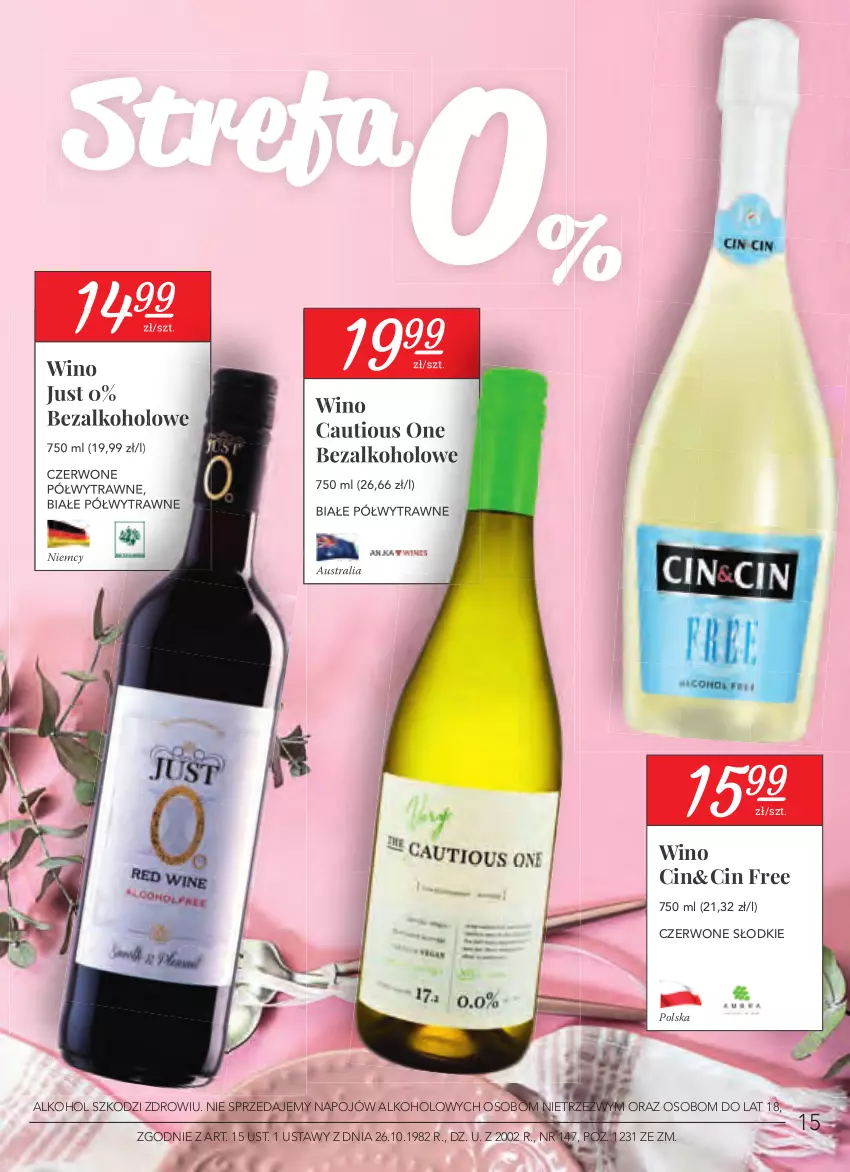 Gazetka promocyjna Stokrotka - Oferta alkoholowa - ważna 25.03 do 21.04.2021 - strona 15 - produkty: Fa, Wino