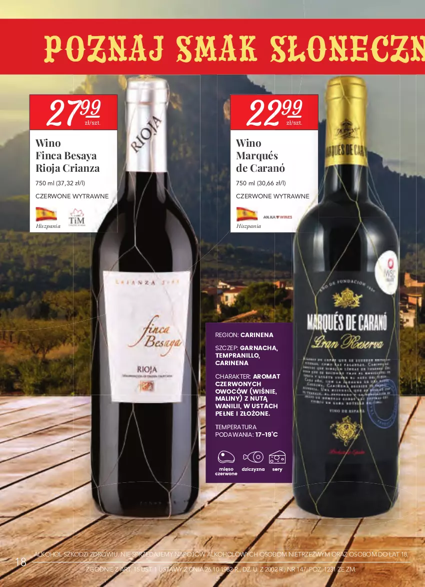 Gazetka promocyjna Stokrotka - Oferta alkoholowa - ważna 25.03 do 21.04.2021 - strona 18 - produkty: Maliny, Rioja, Wino