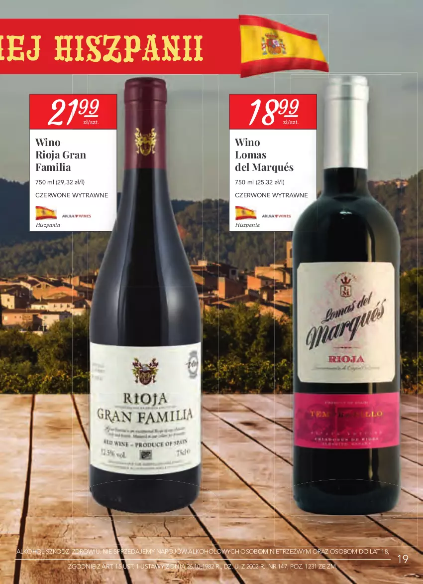 Gazetka promocyjna Stokrotka - Oferta alkoholowa - ważna 25.03 do 21.04.2021 - strona 19 - produkty: Fa, Gra, Rioja, Wino