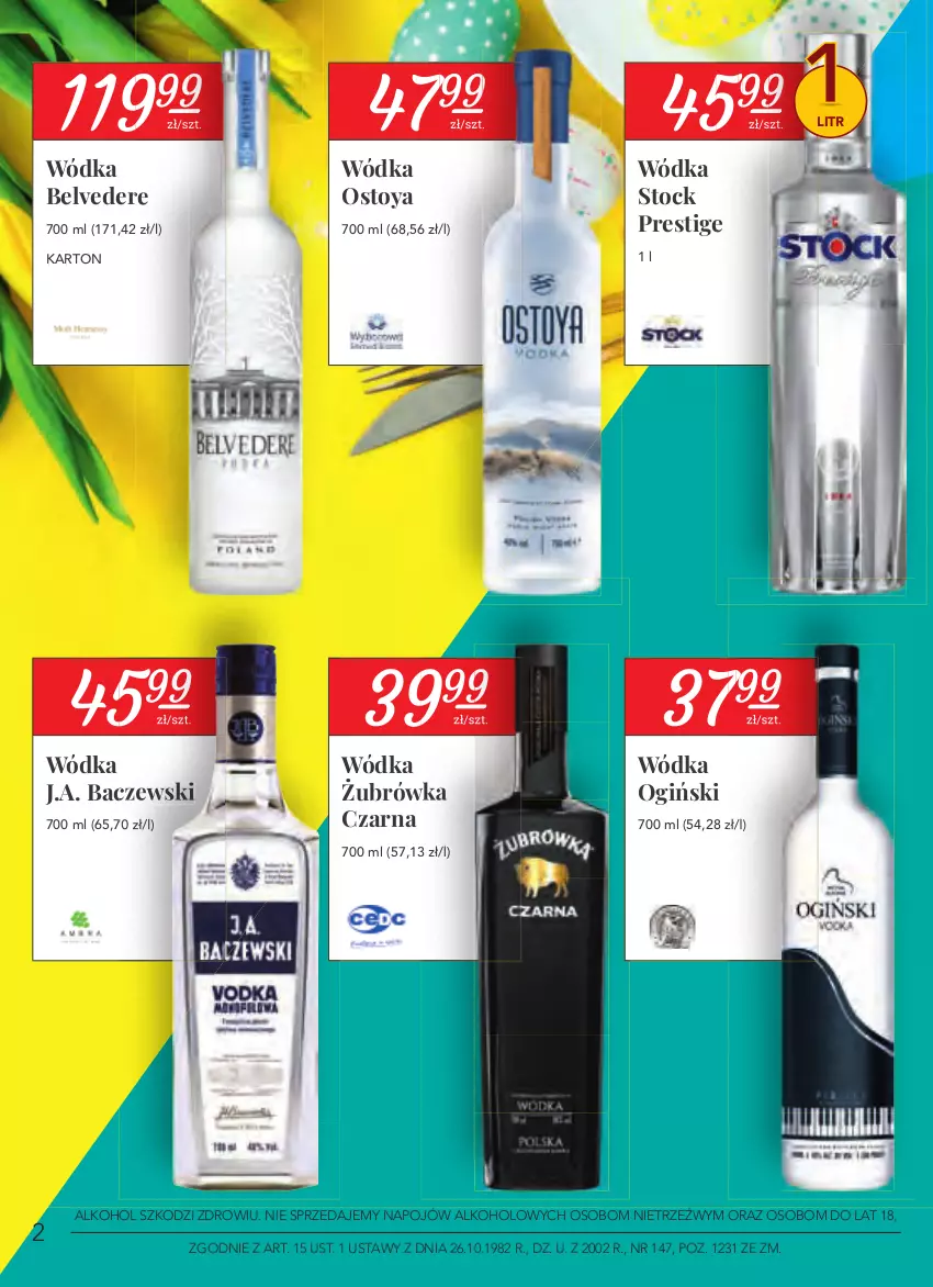 Gazetka promocyjna Stokrotka - Oferta alkoholowa - ważna 25.03 do 21.04.2021 - strona 2 - produkty: Ogiński, Stock, Wódka