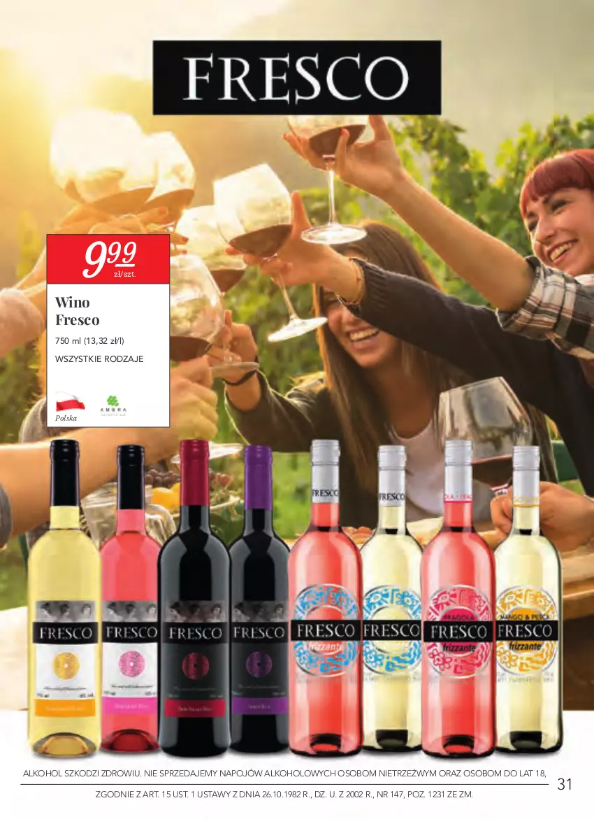 Gazetka promocyjna Stokrotka - Oferta alkoholowa - ważna 25.03 do 21.04.2021 - strona 31 - produkty: Fresco, Wino