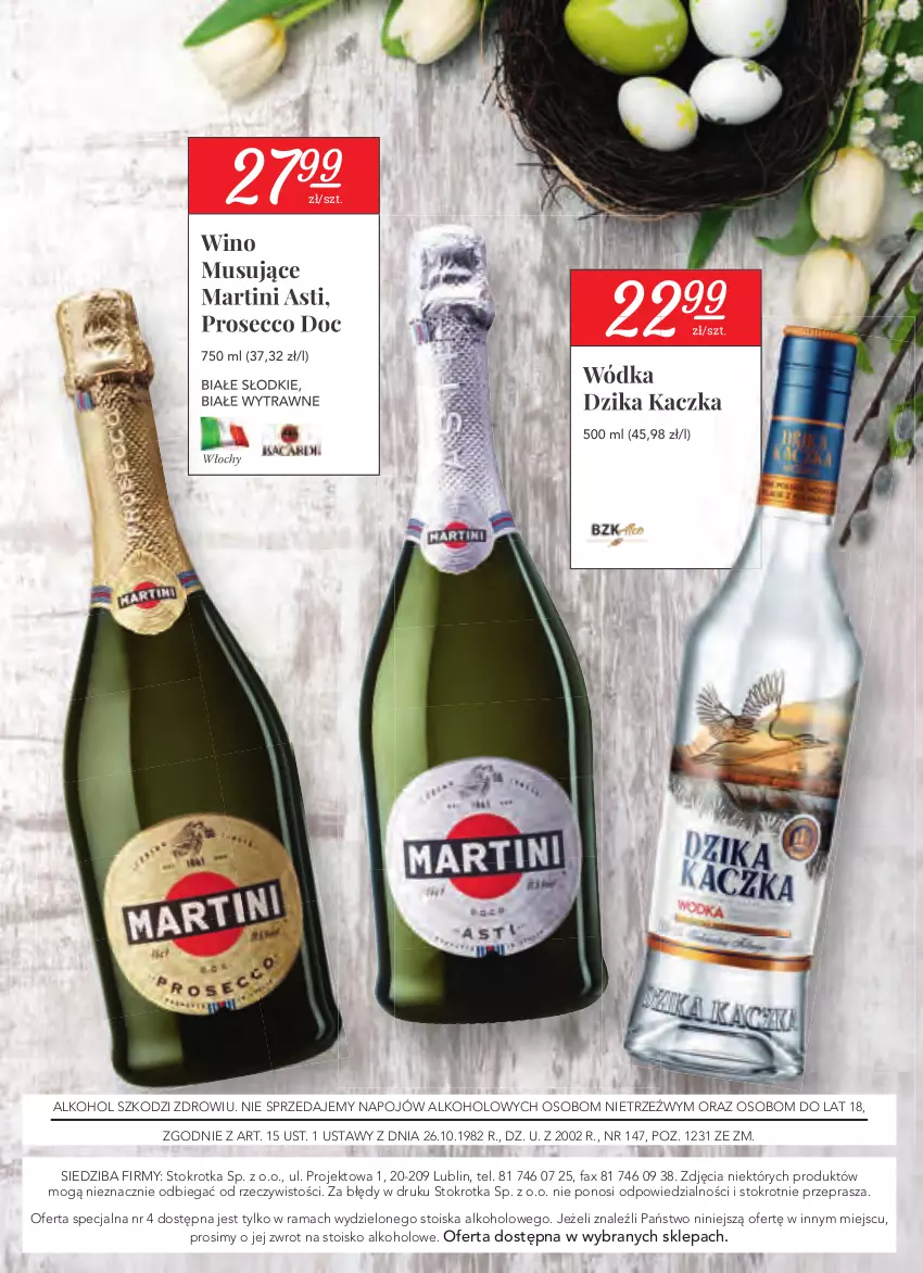 Gazetka promocyjna Stokrotka - Oferta alkoholowa - ważna 25.03 do 21.04.2021 - strona 32 - produkty: Fa, Kaczka, Martini, Mus, Prosecco, Rama, Wino, Wino musujące, Wódka