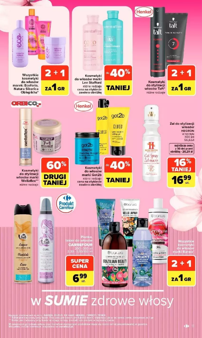 Gazetka promocyjna Carrefour - Gazetka Carrefour w SUMIE siebie znasz najlepiej - ważna 07.09 do 19.09.2026 - strona 11 - produkty: Fa, Got2b, Hegron, Natura Siberica, Taft, Wella, Wellaflex