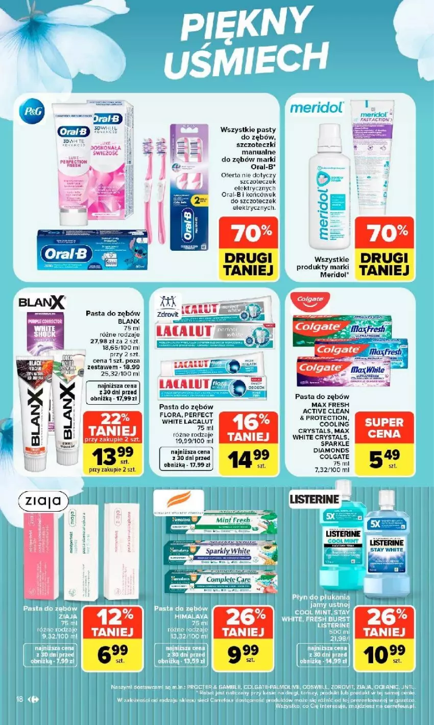 Gazetka promocyjna Carrefour - Gazetka Carrefour w SUMIE siebie znasz najlepiej - ważna 07.09 do 19.09.2026 - strona 18 - produkty: Colgate, Fa, Flora, Lacalut, LG, Listerine, Oral B, Pasta do zębów, Por, Ziaja