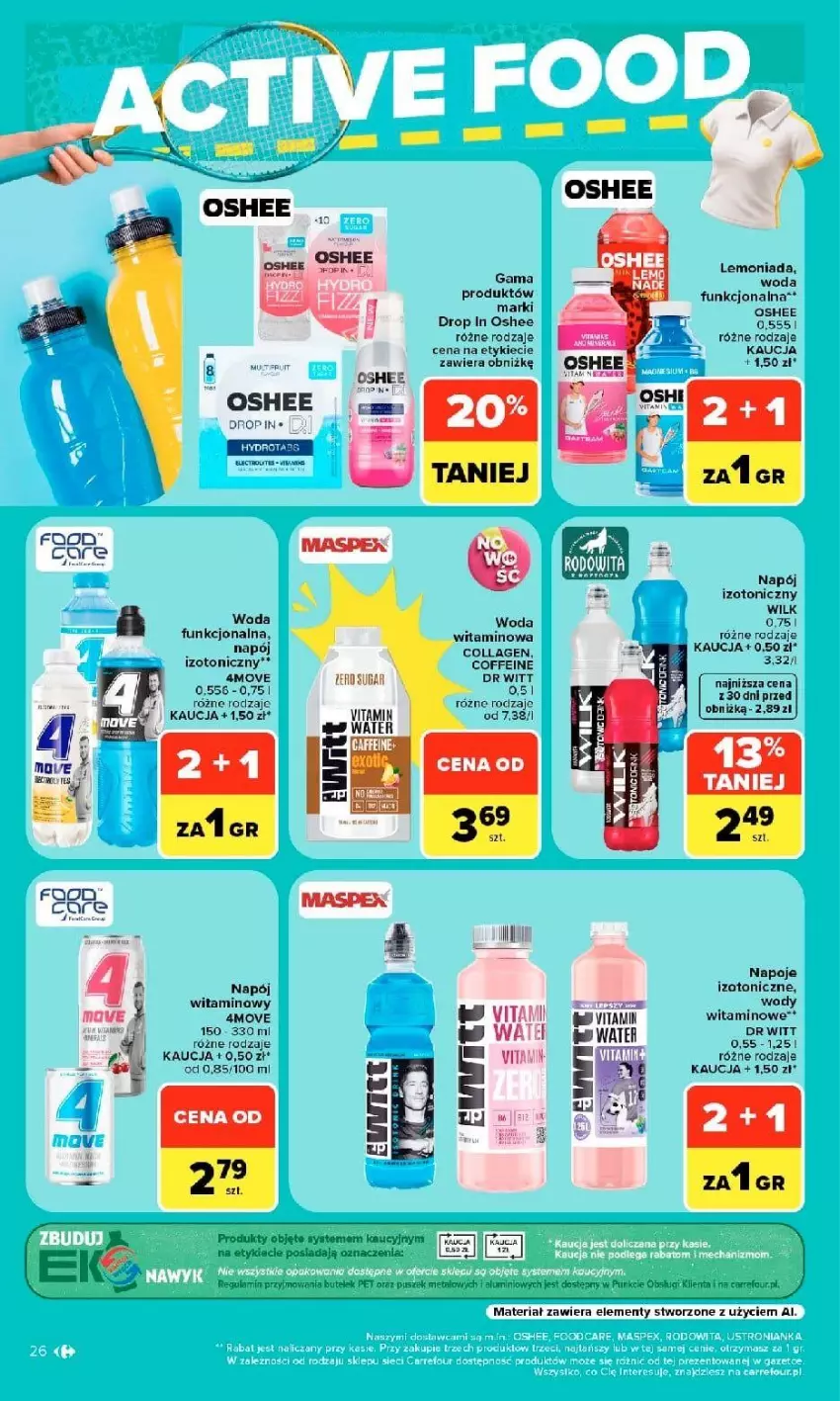 Gazetka promocyjna Carrefour - Gazetka Carrefour w SUMIE siebie znasz najlepiej - ważna 07.09 do 19.09.2026 - strona 26 - produkty: Lemoniada, Napój, Oshee, Woda