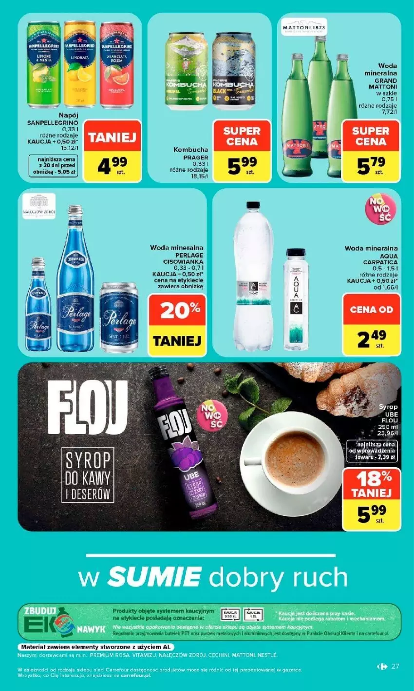 Gazetka promocyjna Carrefour - Gazetka Carrefour w SUMIE siebie znasz najlepiej - ważna 07.09 do 19.09.2026 - strona 27 - produkty: Cisowianka, Deser, Fa, Gra, LG, Napój, Ser, Woda, Woda mineralna