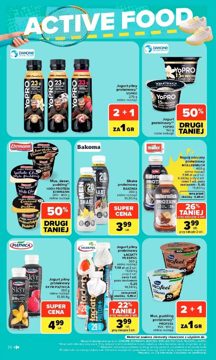 Gazetka promocyjna Carrefour - Gazetka Carrefour w SUMIE siebie znasz najlepiej - ważna 07.09 do 19.09.2026 - strona 30 - produkty: Bakoma, Deser, Jogurt, Jogurt pitny, LANA, Mus, Napój, Napój mleczny, Piątnica, Pudding, Ser