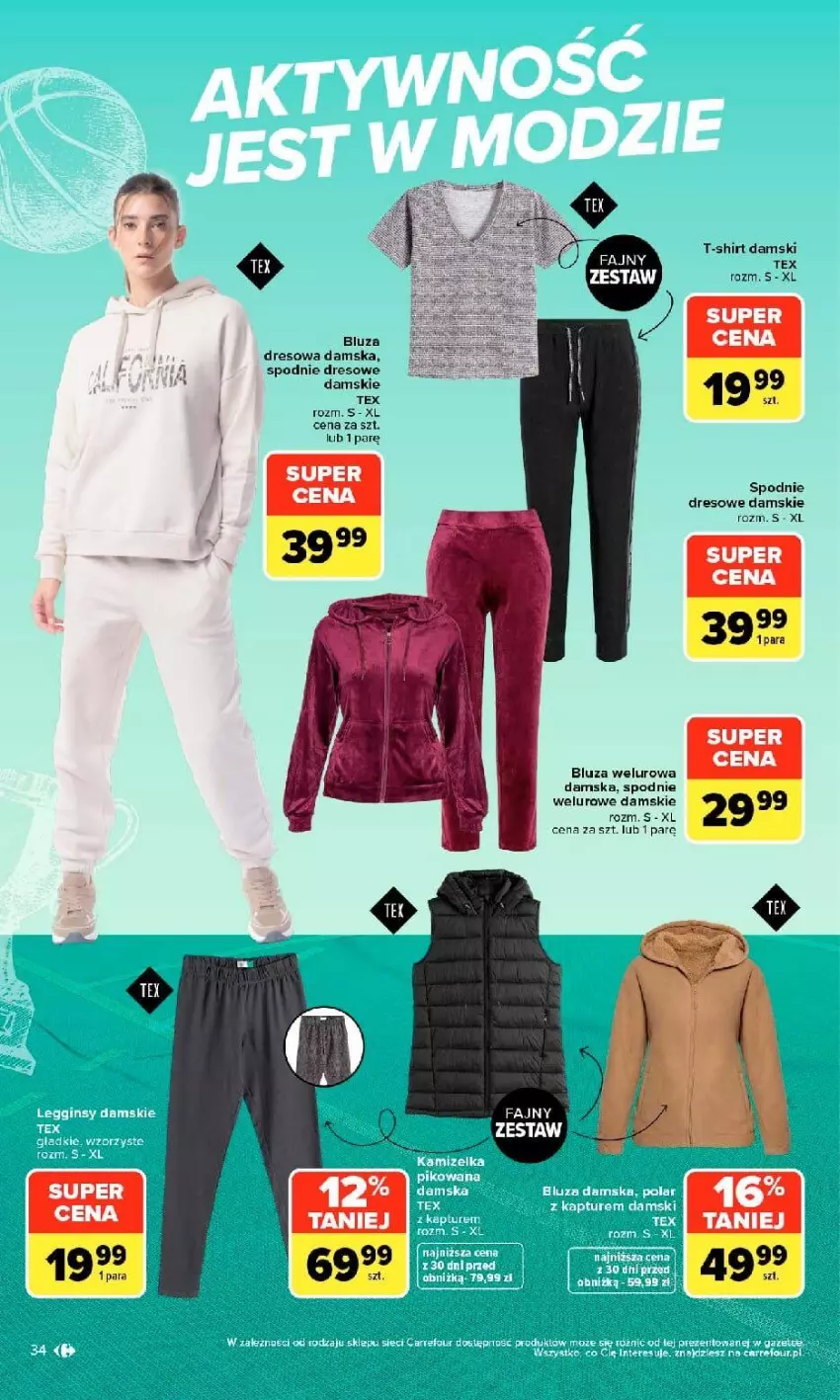 Gazetka promocyjna Carrefour - Gazetka Carrefour w SUMIE siebie znasz najlepiej - ważna 07.09 do 19.09.2026 - strona 34 - produkty: Bluza, Dres, Spodnie, Spodnie dresowe, Spodnie welurowe, T-shirt