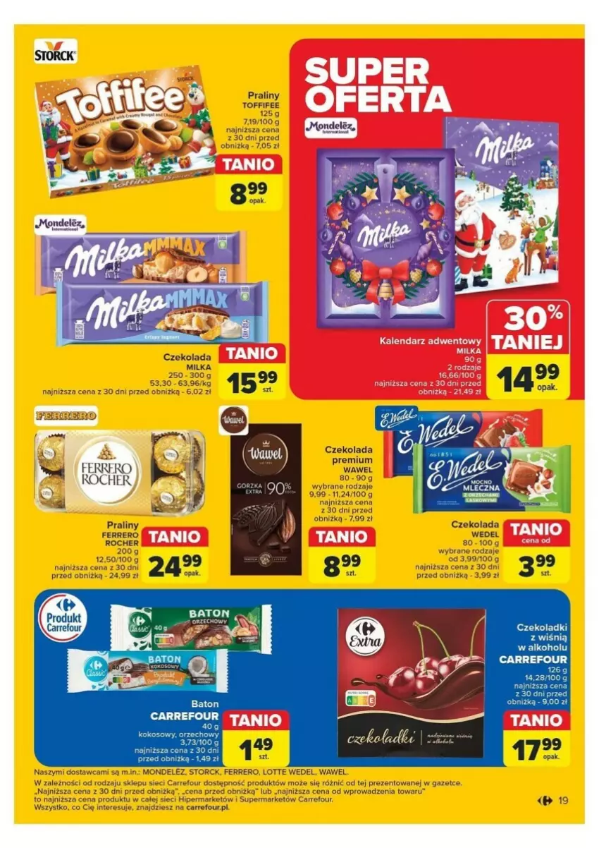 Gazetka promocyjna Carrefour - ważna 12.11 do 16.11.2024 - strona 11 - produkty: Czekolada, Fa, Ferrero, Milka, Praliny, Toffifee, Wawel