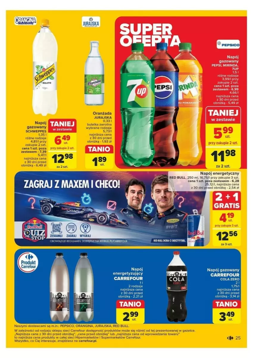 Gazetka promocyjna Carrefour - ważna 12.11 do 16.11.2024 - strona 18 - produkty: Fa, Gin, Gra, Napój, Napój energetyczny, Napój gazowany, Oranżada, Red Bull, Schweppes, Ser