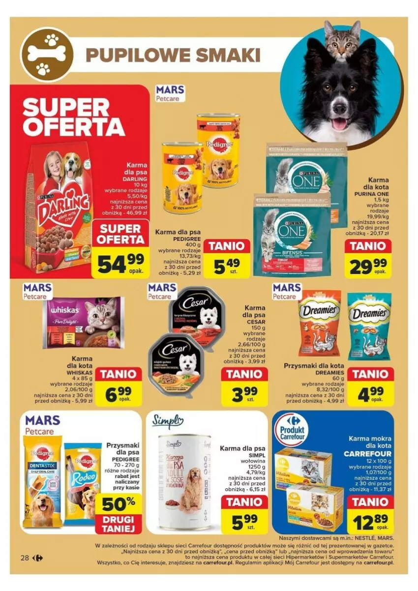 Gazetka promocyjna Carrefour - ważna 12.11 do 16.11.2024 - strona 21 - produkty: Mars, Pedigree, Przysmaki, Pur, Purina, RYOR, Wołowina