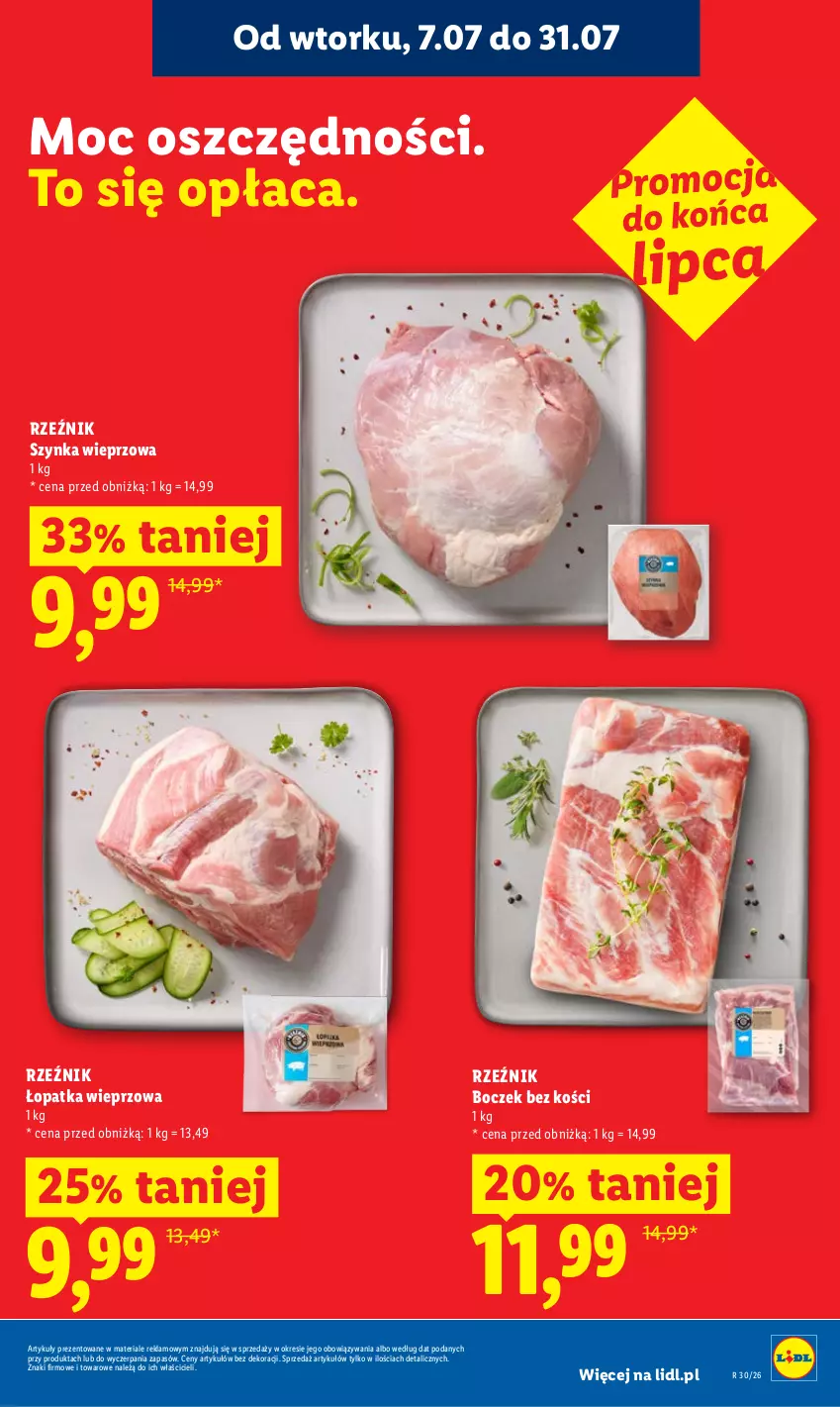 Gazetka promocyjna Lidl - Gazetka ważna od 20.07 do 22.07 - ważna 20.07 do 22.07.2026 - strona 11 - produkty: Boczek, Boczek bez kości, Szynka, Szynka wieprzowa