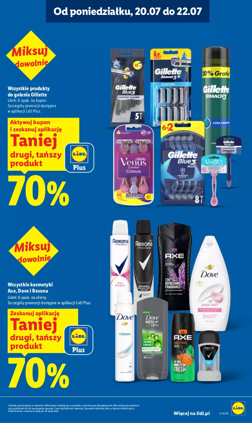Gazetka promocyjna Lidl - Gazetka ważna od 20.07 do 22.07 - ważna 20.07 do 22.07.2026 - strona 19 - produkty: Dove, Gillette, Rexona