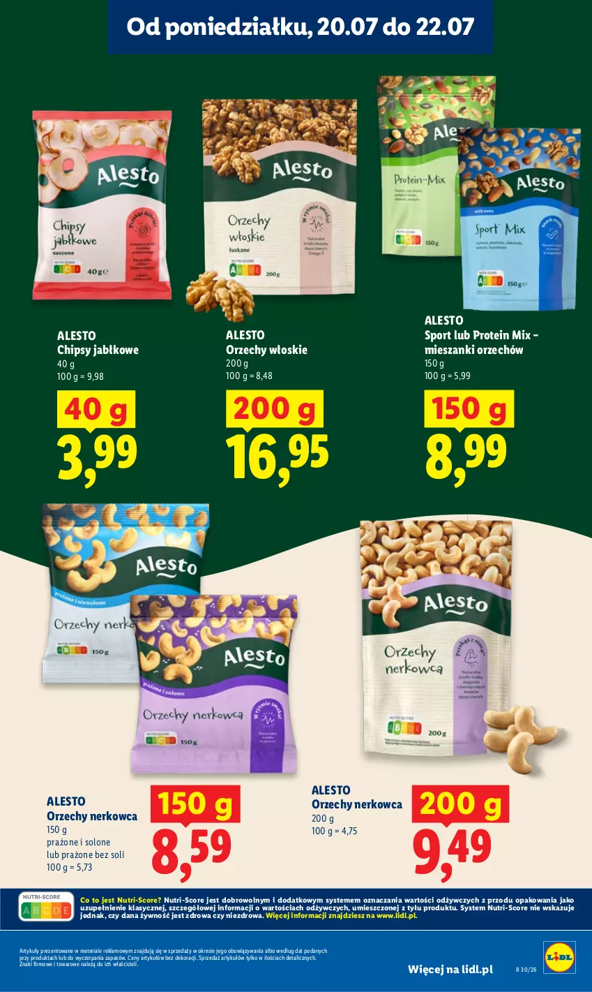 Gazetka promocyjna Lidl - Gazetka ważna od 20.07 do 22.07 - ważna 20.07 do 22.07.2026 - strona 25 - produkty: Chipsy, Orzechy włoskie, Por, Sport