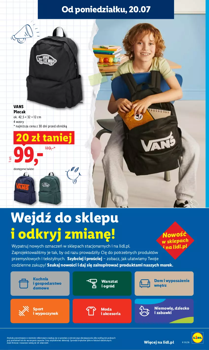 Gazetka promocyjna Lidl - Gazetka ważna od 20.07 do 22.07 - ważna 20.07 do 22.07.2026 - strona 41 - produkty: Kuchnia, Moda, Ogród, Plecak, Por, Sport