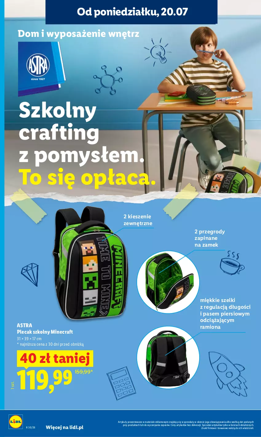 Gazetka promocyjna Lidl - Gazetka ważna od 20.07 do 22.07 - ważna 20.07 do 22.07.2026 - strona 42 - produkty: Minecraft, Plecak