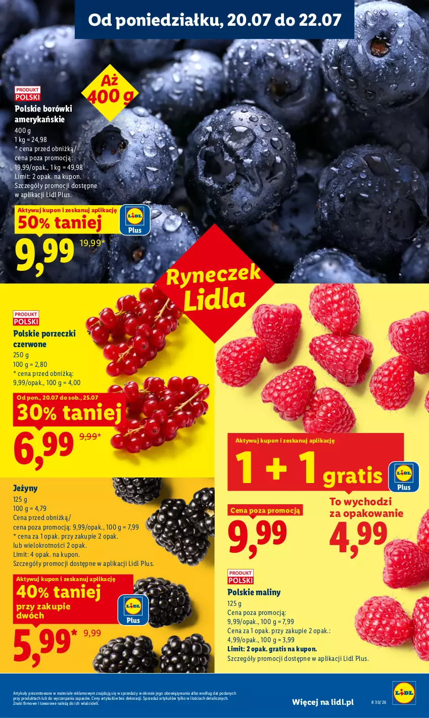 Gazetka promocyjna Lidl - Gazetka ważna od 20.07 do 22.07 - ważna 20.07 do 22.07.2026 - strona 49 - produkty: Gra, Jeżyny, Maliny, Por, Porzeczki czerwone