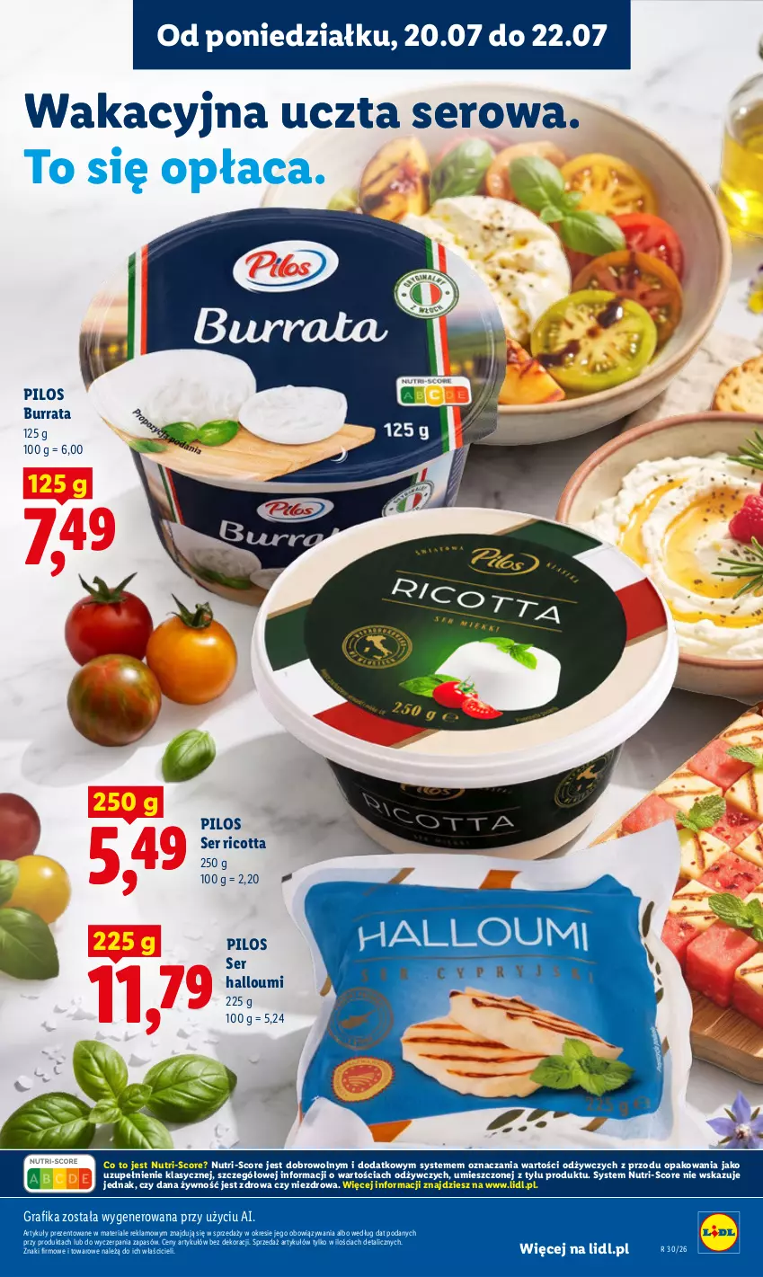 Gazetka promocyjna Lidl - Gazetka ważna od 20.07 do 22.07 - ważna 20.07 do 22.07.2026 - strona 59 - produkty: Burrata, Gra, Grafika, Pilos, Ricotta, Ser