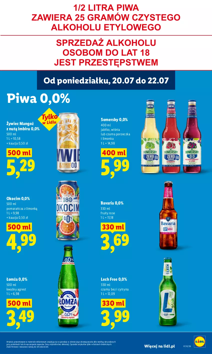Gazetka promocyjna Lidl - Gazetka ważna od 20.07 do 22.07 - ważna 20.07 do 22.07.2026 - strona 77 - produkty: Gres, Imbir, Koc, Limonka, Mango, Okocim, Piwa, Por, Somersby