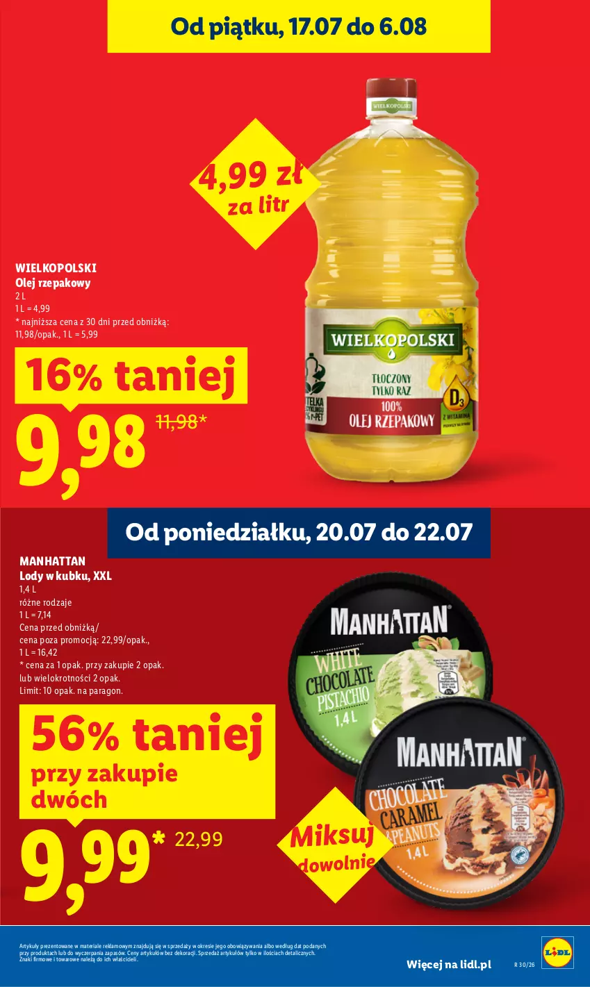 Gazetka promocyjna Lidl - Gazetka ważna od 20.07 do 22.07 - ważna 20.07 do 22.07.2026 - strona 9 - produkty: Lody, Olej, Olej rzepakowy