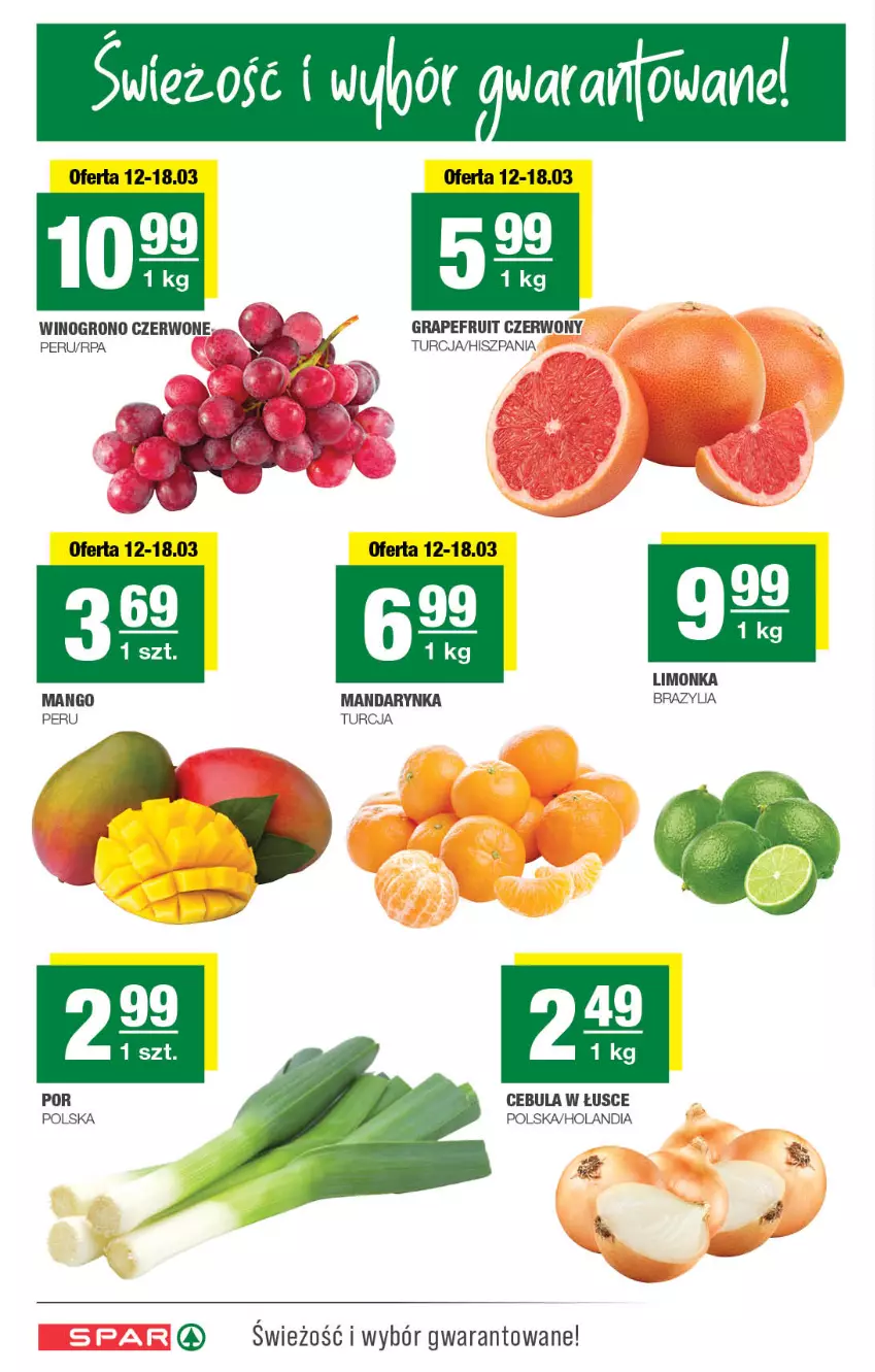 Gazetka promocyjna Spar - Spar - ważna 09.03 do 19.03.2025 - strona 2 - produkty: Cebula, Gra, Limonka, Mango, Por, Wino