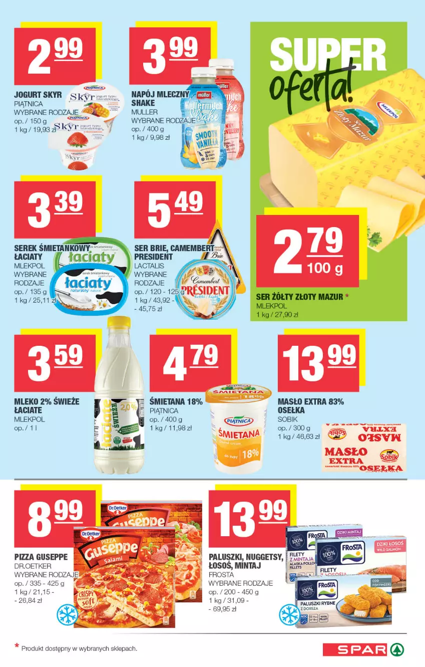 Gazetka promocyjna Spar - Spar - ważna 09.03 do 19.03.2025 - strona 3 - produkty: Frosta, Jogurt, Masło, Mintaj, Piątnica, Pizza, Ser, Serek