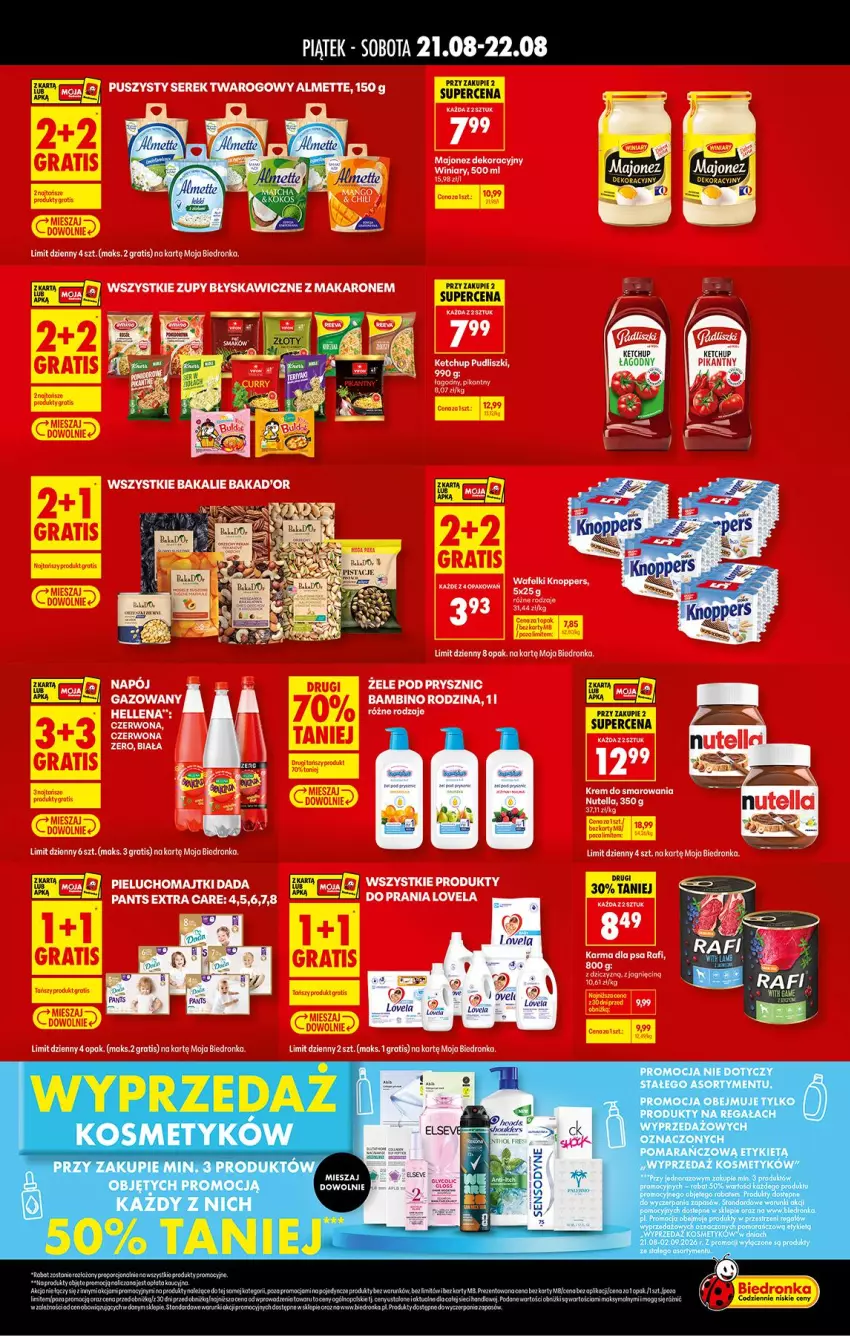 Gazetka promocyjna Biedronka - Tani Weekend - ważna 21.08 do 22.08.2026 - strona 2 - produkty: Almette, Fa, Gra, Ketchup, Lovela, Majonez, Mus