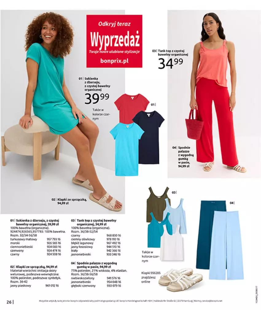 Gazetka promocyjna Bonprix - RELAKS NAD MORZEM - ważna 15.06 do 13.07.2026 - strona 28 - produkty: Fa, Klapki, Ser, Stek, Tera